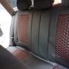 Pilnas sėdynių užvalkalų komplektas LUX  prabangi aukščiausios kokybės dygsniuota eko oda - raudoni siūlai - Image 6