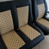 Mikroautobusų sėdynių užvalkalai 2+1 - smėlio spalvos dygsniuota eko oda - Image 7