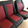 Mikroautobusų sėdynių užvalkalai 2+1 - raudona dygsniuota eko oda - Image 5