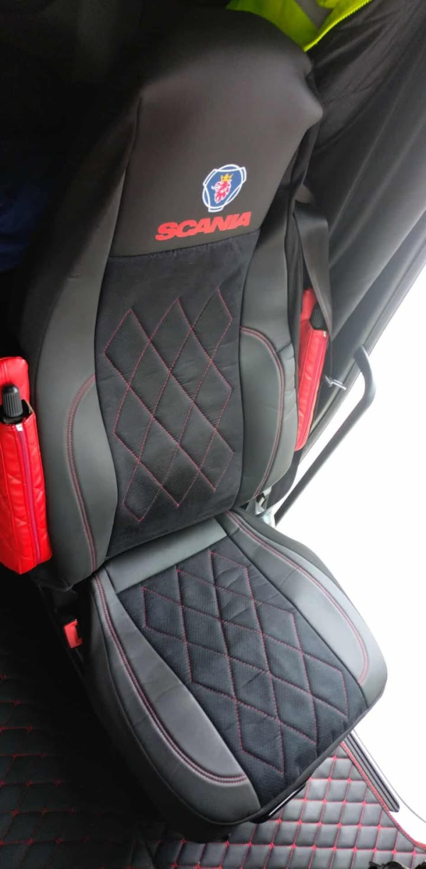 Sėdynių užvalkalai Scania R/G/P  - perforuota alkantara - Dvi pneumatinės sėdynės - Image 6